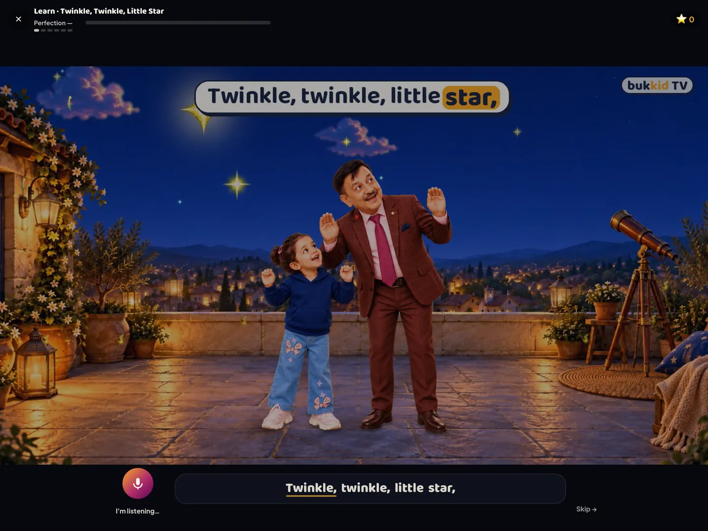 Learn this on an iPad: the child sings a line back